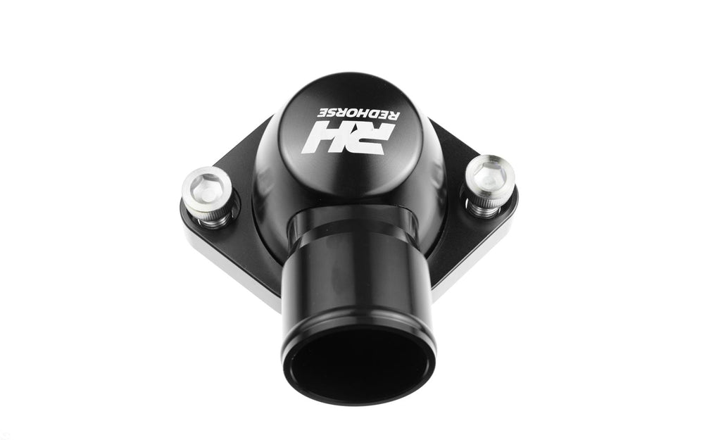ALUMINUM WATER NECK 1.25IN HOSE FOR PONTIAC V8 ENGINE BLACK