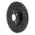 R1 07-15 Mini Cooper (Excl Clubman) Front Left Drilled & Slotted Black Brake Rotor