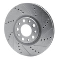 R1 13-23 Chrysler 200 Front Right Drilled & Slotted Silver Brake Rotor