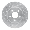 R1 Concepts Brake Rotor Drilled and Slotted Silver Fits Ford Escape