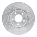 R1 Concepts Brake Rotor Drilled and Slotted Silver Fits Ford Escape