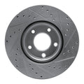 R1 04-15 Mazda 3 Front Left Drilled & Slotted Silver Brake Rotor