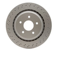 R1 Concepts Hi-Carbon Alloy GEOMET Coated Rotor - Drilled Fits Cadillac XLR