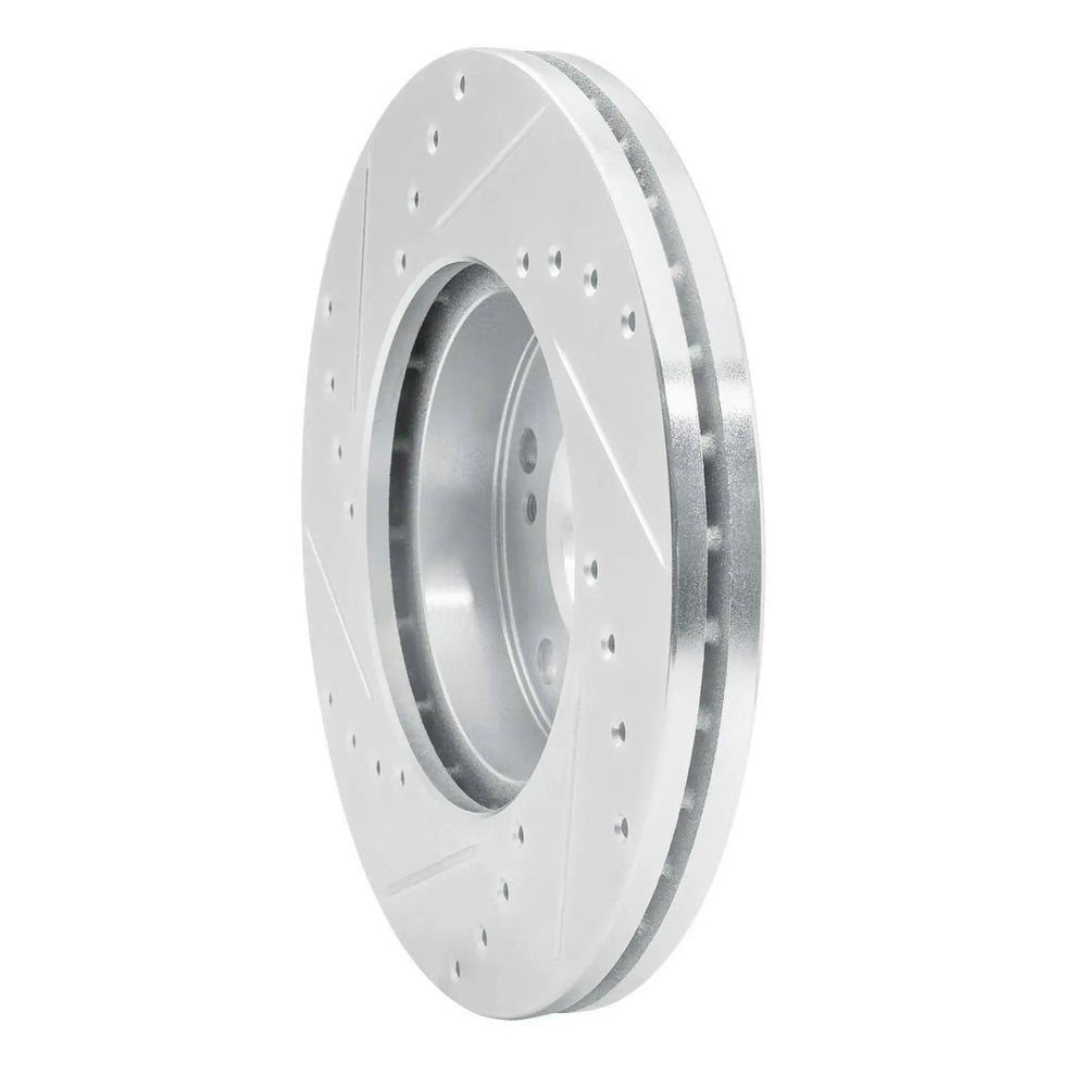 R1 Concepts Brake Rotor Drilled and Slotted Silver Fits Nissan 300ZX
