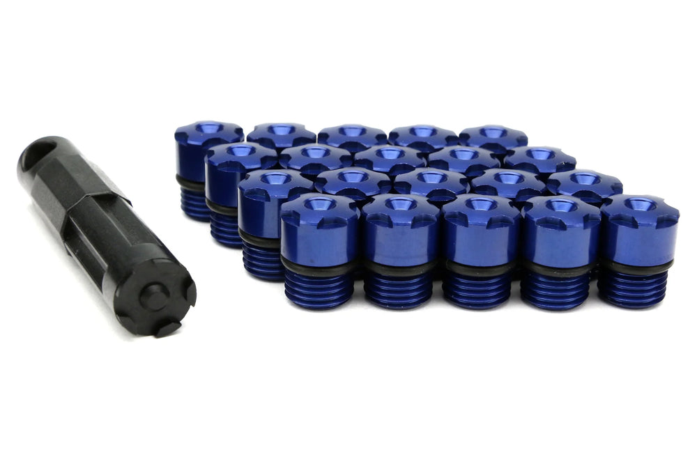 KICS R40 Iconix Aluminum Caps Blue 12X1.25 Universal