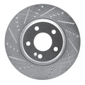 R1 15-23 Mercedes-Benz C300 Sedan Rear Left Drilled & Slotted Silver Brake Rotor