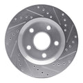 DFC 07-18 Jeep Wrangler Front Left Drilled & Slotted Silver Brake Rotor