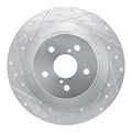 DFC 21-22 Lexus RC300 Rear Left Drilled & Slotted Silver Brake Rotor