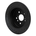 R1 09-15 Toyota Venza Rear Left Drilled & Slotted Black Brake Rotor