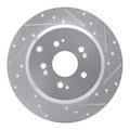 R1 07-17 Acura ZDX Rear Right Drilled & Slotted Silver Brake Rotor