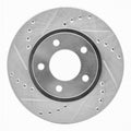 R1 Concepts Brake Rotor Drilled and Slotted Silver Fits Chrysler Town