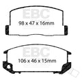 EBC 85-90 Toyota MR2 1.6 Greenstuff Rear Brake Pads