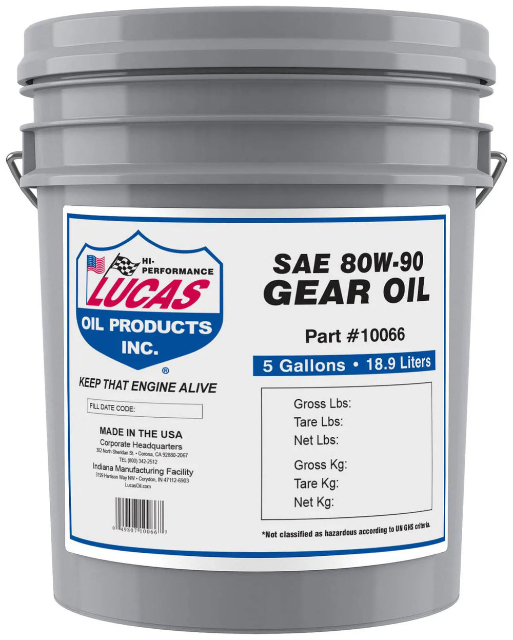 SAE 80W90 GEAR OIL/1X1/5 GALLON PAIL