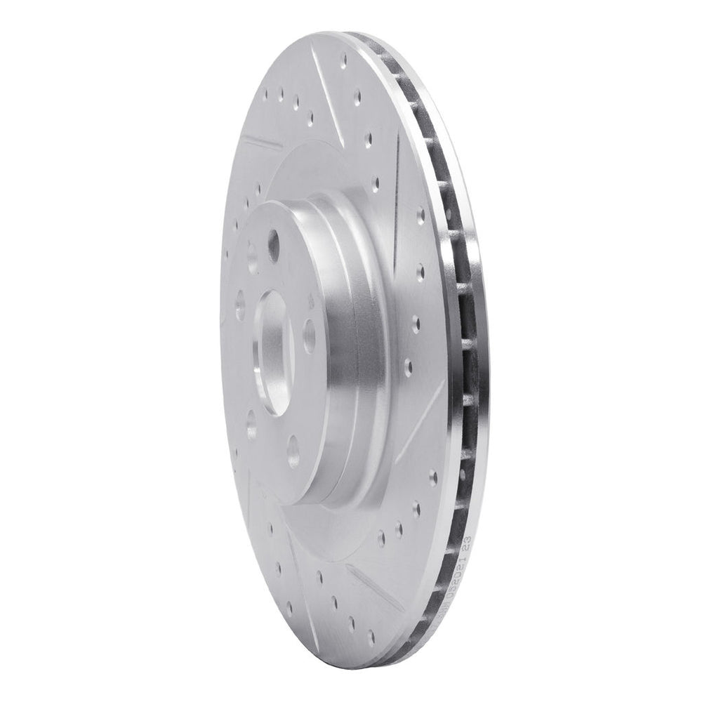 R1 16-26 Volvo V60 Cross Country Rear Right Drilled & Slotted Silver Brake Rotor