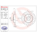 Brembo 08-13 Volvo C30/06-13 C70/04-11 S40/05-11 V50 Rear Premium Xtra Cross Drilled UV Coated Rotor