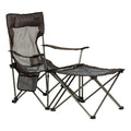 CAMPFIRE 2 POSITION PADDED RECLINER WITH OTTOMAN DARK GREY