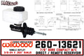 Wilwood Short Remote M/C Kit 7/8in Bore 3/8in-24 Banjo Outlet