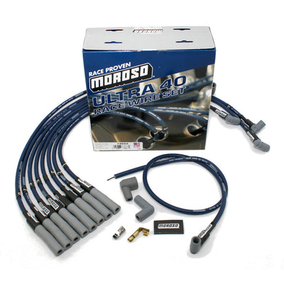Moroso Chevrolet Big Block Ignition Wire Set - Ultra 40 - Unsleeved - HEI - Over Valve - Blue