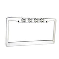 BRUSHED ALUMINUM LICENSE PLATE FRAME WITH FOUR 6000K XML CREE LED REVERSE LIGHTS
