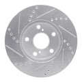 R1 Concepts Brake Rotor Drilled and Slotted Silver Fits Lexus ES300