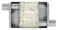 Turbo Pro Muffler 2.5 Inch Offset Inlet Offset Outlet Pypes Exhaust