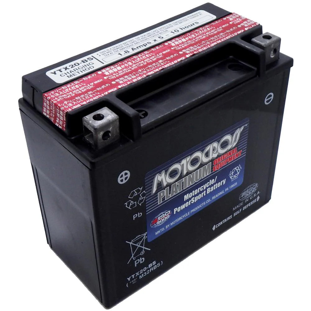 12 V AGM BATTERY YTX20BS (W/ BOTTLE OF ACID) MADE IN THE USA