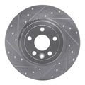 R1 Concepts Brake Rotor Drilled and Slotted Silver Fits Land Rover