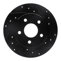 R1 04-12 Chevrolet Malibu Rear Right Drilled & Slotted Black Brake Rotor