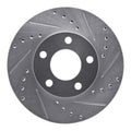 R1 94-04 Ford Mustang Front Right Drilled & Slotted Silver Brake Rotor