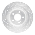 R1 07-13 Mercedes-Benz CL550 Rear Right Drilled & Slotted Silver Brake Rotor