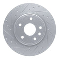 R1 17-25 Chrysler Grand Caravan Rear Left Drilled & Slotted Silver Brake Rotor