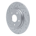R1 17-25 Chrysler Grand Caravan Rear Left Drilled & Slotted Silver Brake Rotor
