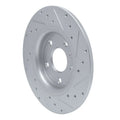 R1 17-25 Chrysler Grand Caravan Rear Left Drilled & Slotted Silver Brake Rotor