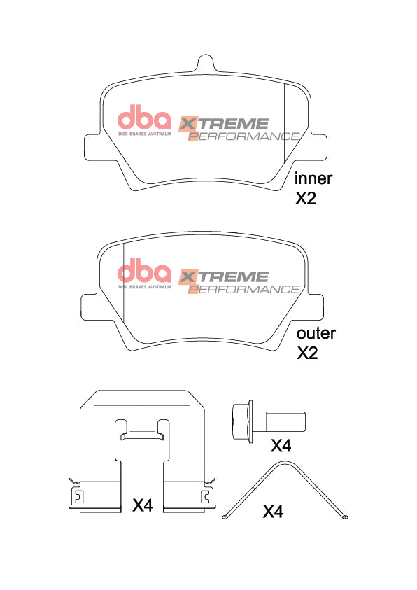 DBA 18-22 Volvo XC40 296mm front Rotor/ 280mm rear Rotor Rear XP Performance Brake Pads