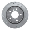 R1 2003-2008 BMW Z4 Rear Left Drilled & Slotted Silver Brake Rotor