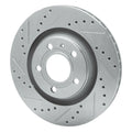R1 Concepts Brake Rotor Drilled and Slotted Silver Fits Audi S4