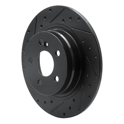 R1 08-15 Mercedes-Benz C250 Rear Left Drilled & Slotted Black Brake Rotor