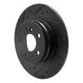 R1 08-15 Mercedes-Benz C250 Rear Left Drilled & Slotted Black Brake Rotor