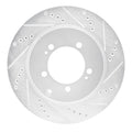 R1 Concepts Brake Rotor Drilled and Slotted Silver Fits Mitsubishi Lancer