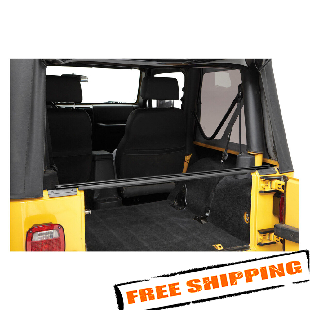 ~(3 lbs. 46X3X3)~ Tailgate Bar replacement Black Jeep 97-06 Wrangler; Includes tailgate bar 2 retainer brackets