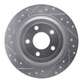 R1 Concepts Brake Rotor Drilled and Slotted Silver Fits Ford Mustang