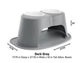 WeatherTech Pet Feeding System Double High 64oz 10in. Poly Bowl - Dark Grey