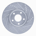 R1 12-18 Ford Focus Front Left Drilled & Slotted Silver Brake Rotor