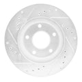 R1 Concepts Brake Rotor Drilled and Slotted Silver Fits Infiniti I30