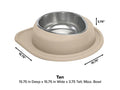WeatherTech Pet Feeding System Single Low 96oz 3in. Stainless Bowl - Tan