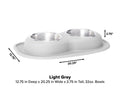 WeatherTech Pet Feeding System Double Low 32oz 3in. Stainless Bowl - Light Grey