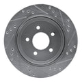 R1 03-11 Ford Crown Victoria Rear Left Drilled & Slotted Silver Brake Rotor