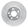 DFC 14-21 Mini Cooper Clubman Front Right Drilled & Slotted Silver Brake Rotor