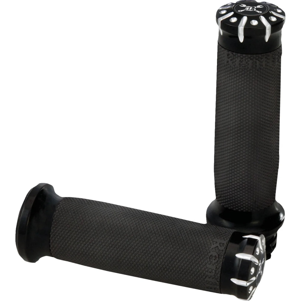 Burly Brand 82-17 H-D Dual Cable Set Hawk Billet Handle Grip Set - Black Machined