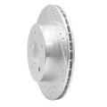 R1 87-89 Nissan 300ZX Turbo Rear Left Drilled & Slotted Silver Brake Rotor